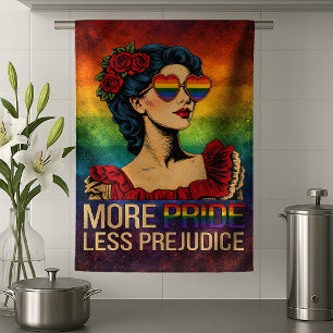 More Pride Less Prejudice Pride Month LGBTQ Kitchen Towel