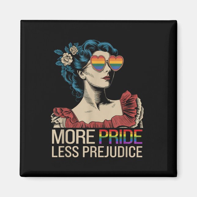More Pride Less Prejudice Pride Month Lgbtq  Magnet (Front)