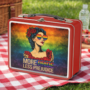 More Pride Less Prejudice Pride Month LGBTQ Metal Lunch Box