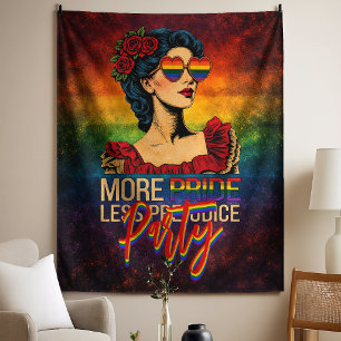 More Pride Less Prejudice Pride Month LGBTQ Tapestry