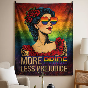 More Pride Less Prejudice Pride Month LGBTQ Tapestry