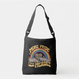 More Pride Less Prejudice Retro Rainbow Pride LGBT Crossbody Bag