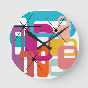 More Rectangles and Starbursts Round Clock