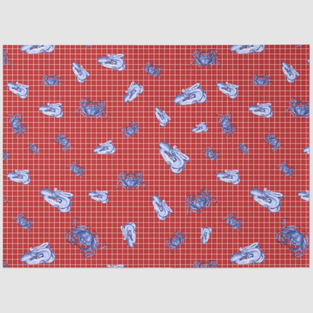 More Red and Navy Nautical Series Design 11 Tissue Paper (Front)