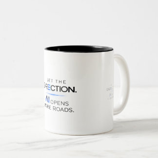 More Roads Ahead AI Directional Typography Two-Tone Coffee Mug