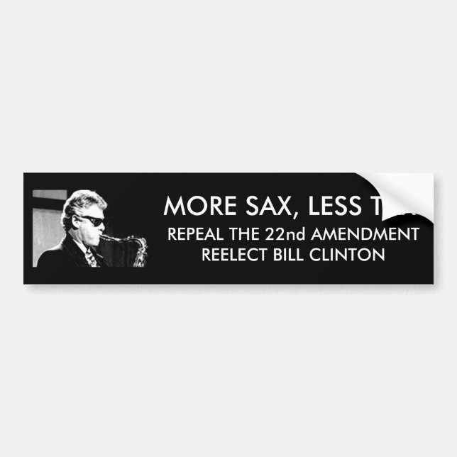 MORE SAX, LESS TAX BUMPER STICKER (Front)