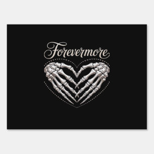 More Skeleton Hands Heart Gothic Halloween Sign