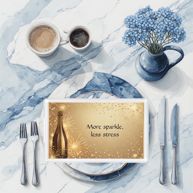 More Sparkle New Year Liquid Gold Champagne Dreams Acrylic Tray (More Sparkle New Year Liquid Gold Champagne Dreams Acrylic Tray)
