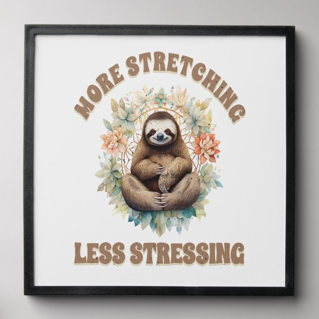 More Stretching Less Stressing Sloth Peel And Stick Photo Tile (Front Set)