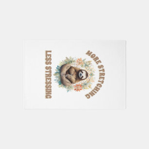 More Stretching Less Stressing Sloth Rug