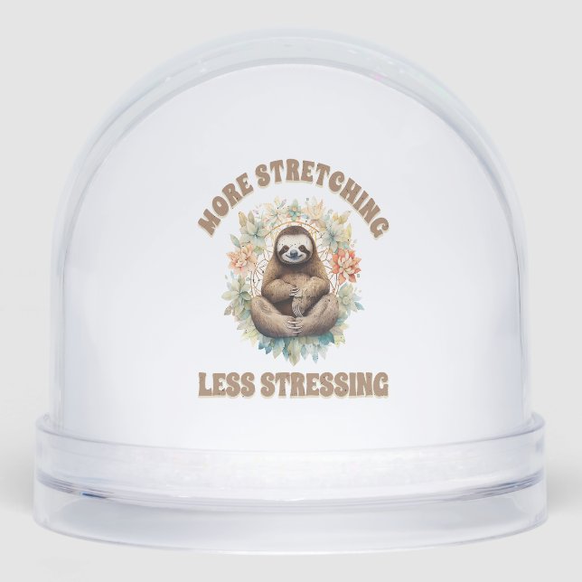 More Stretching Less Stressing Sloth Snow Globe (Front)