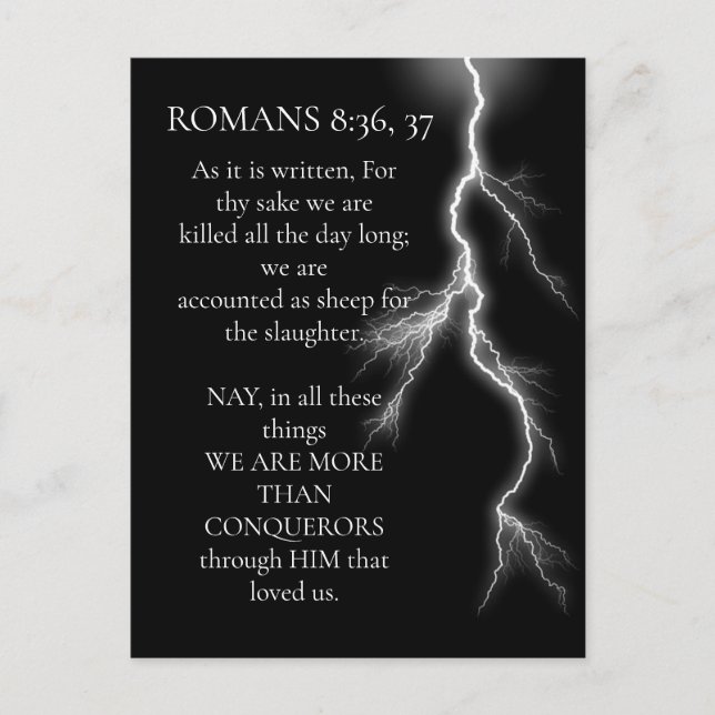 More than Conquerors, Scripture, Strength Postcard (Front)