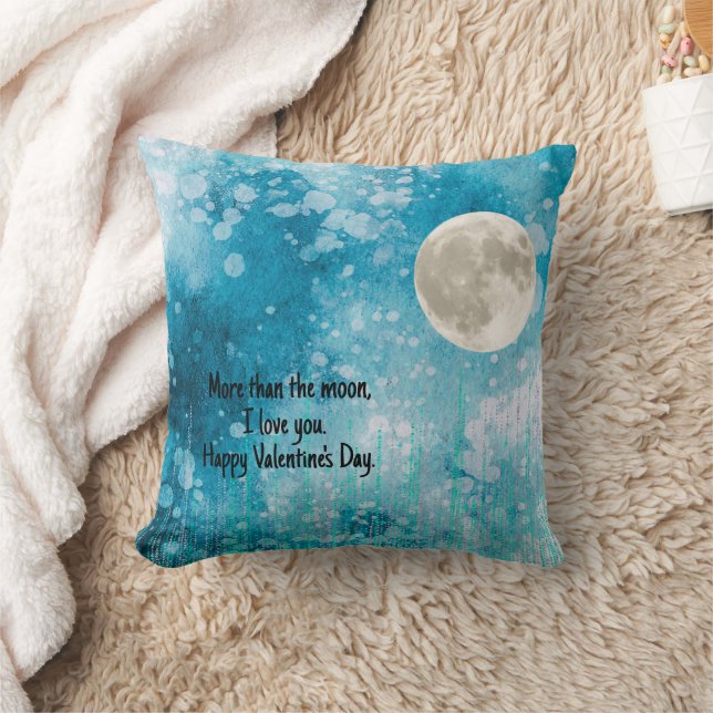 More than the Moon, I love You Throw Pillow (Blanket)