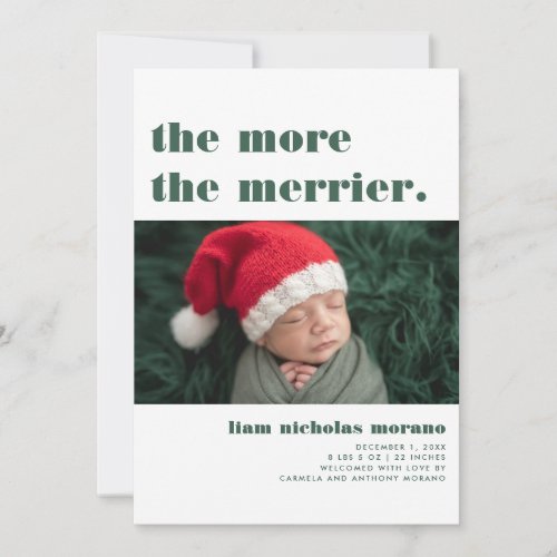 More The Merrier  Christmas Birth Announcement