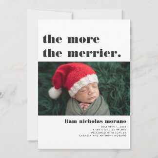 More The Merrier | Christmas Birth Announcement