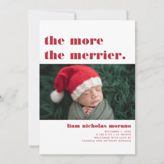 More The Merrier | Christmas Birth Announcement