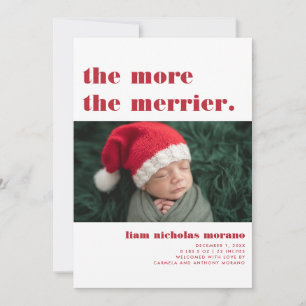 More The Merrier Christmas Birth Announcement