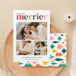 More the Merrier Christmas Pregnancy Announcement<br><div class="desc">Introducing our Retro Pregnancy Announcement Christmas Card, a cheerful and vibrant way to share your exciting news during the holiday season. This card features a bold and colorful design with a retro vibe, making it the perfect choice for announcing that "the more, the merrier" is on the way. The card...</div>