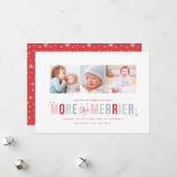 More the Merrier Holiday Birth Announcements