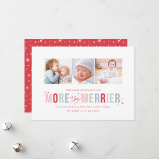 More the Merrier Holiday Birth Announcements