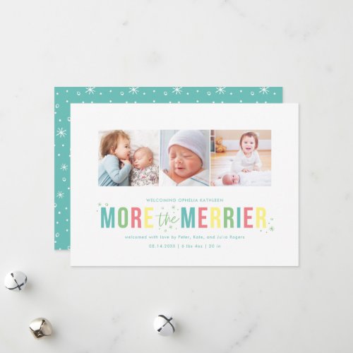 More the Merrier Holiday Birth Announcements