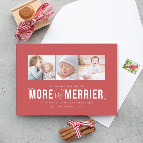 More the Merrier Holiday Birth Announcements