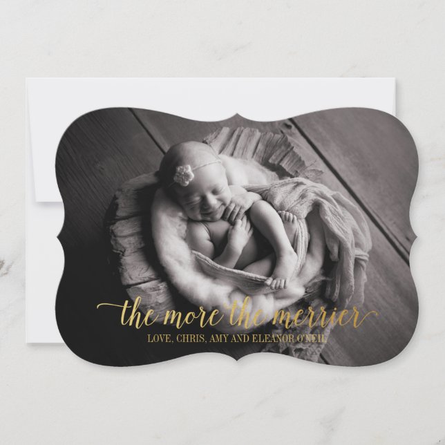 More the Merrier Holiday Card, Birth Announcement (Front)