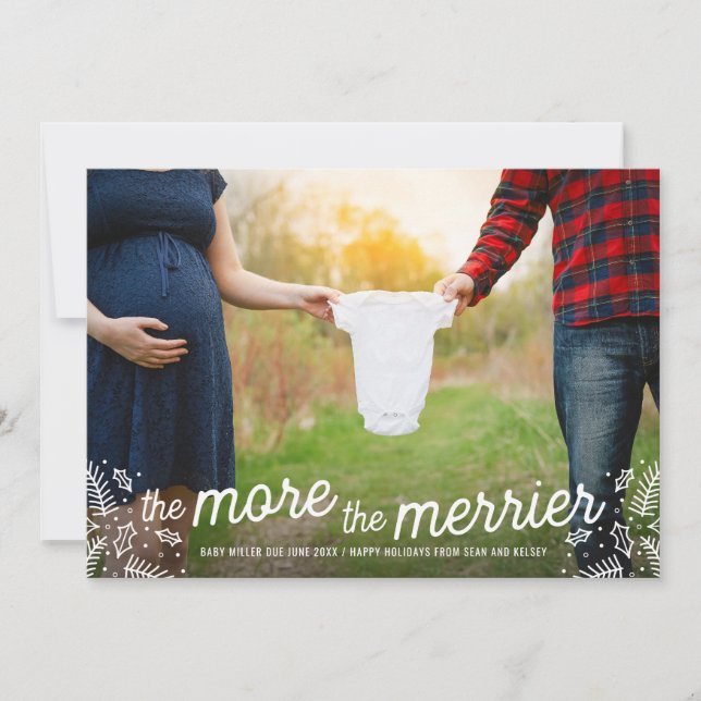 More the Merrier Holiday Pregnancy Announcement (Front)