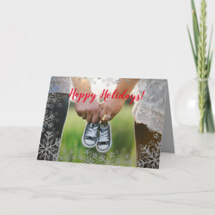 More the Merrier Holiday Pregnancy Photo Reveal Card