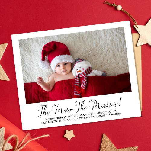 More The Merrier Photo New Baby Holiday Card