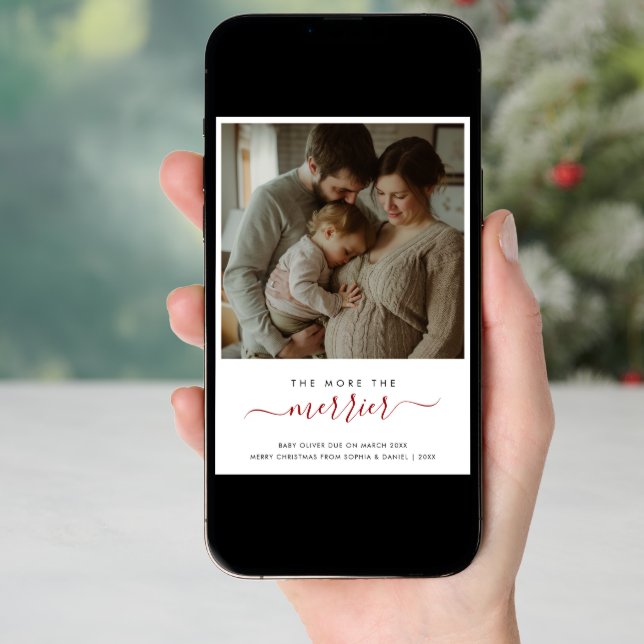 More The Merrier Pregnancy Photo Announcement (Front Digital)