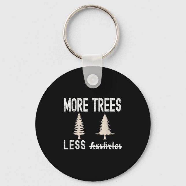 More Trees Less Holes Ugly Christmas Sweater  Keychain (Front)