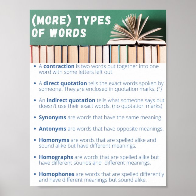 More Types of Words Poster (Front)
