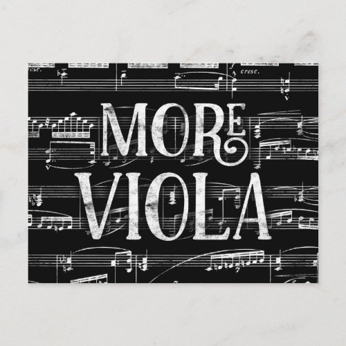 More Viola Chalkboard _ Black White Music Postcard