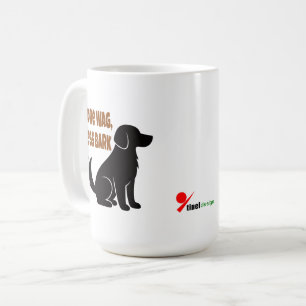 More Wag, Less Bark – Dog Silhouette with Wagging Coffee Mug