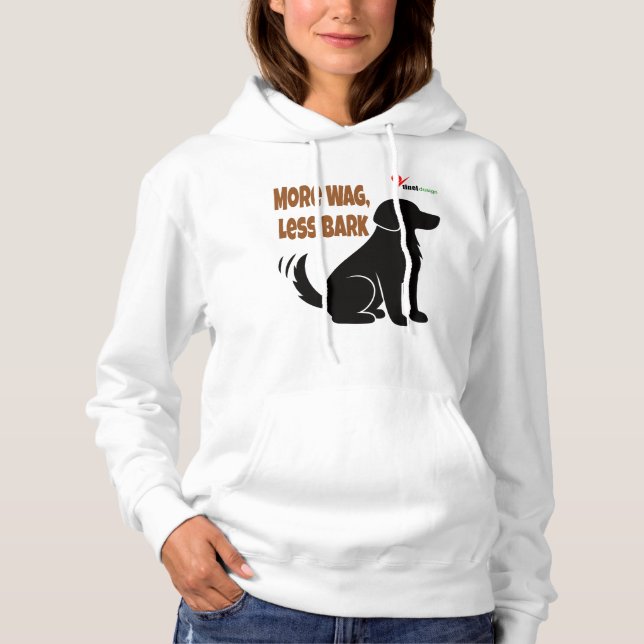 More Wag, Less Bark – Dog Silhouette with Wagging  Hoodie (Front)
