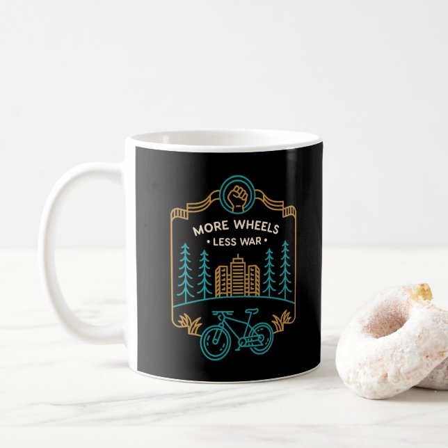 More Wheels Less War 1 Coffee Mug (With Donut)