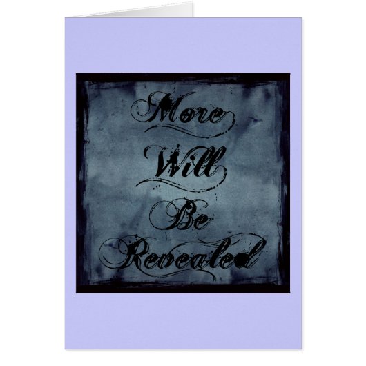 More Will Be Revealed (Front)