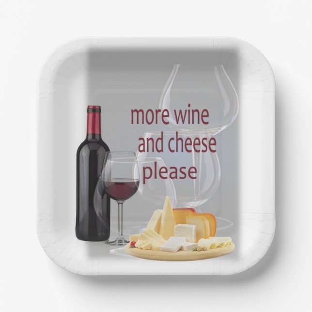 More Wine and Cheese  Paper Plates (Front)