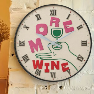 More Wine Modern Large Clock