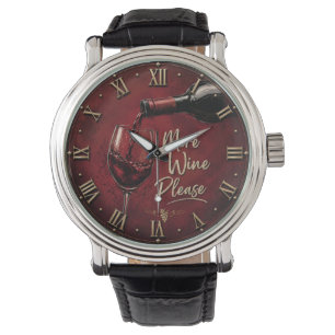 More Wine Please Elegant Burgundy Home Bar Decor Watch