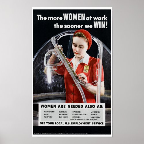 More Women At Work The Sooner We Win Poster