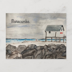 Morecambe Beach Hut Lancashire seaside resort  Postcard