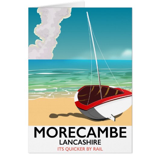 Morecambe, Lancashire Seaside travel poster Cards (Front)