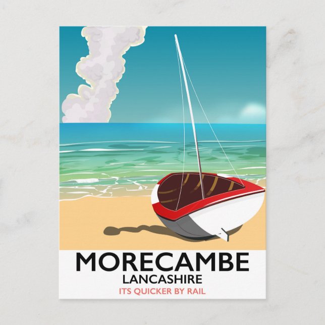 Morecambe, Lancashire Seaside travel poster Postcard (Front)