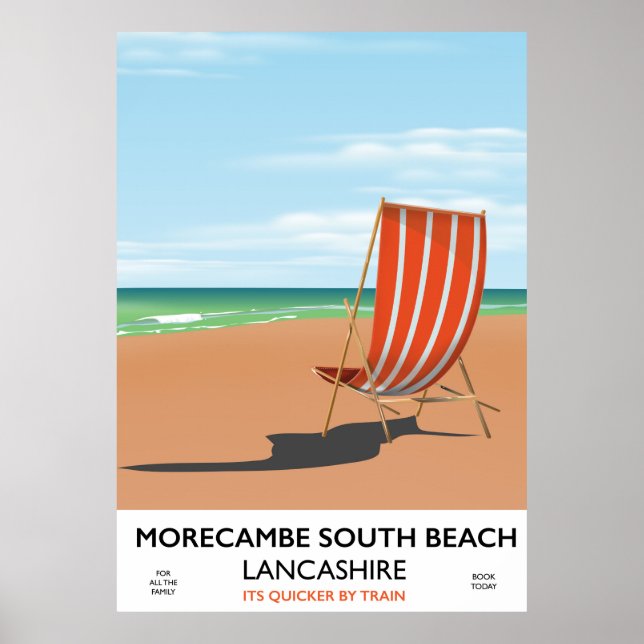 Morecambe South Beach Lancashire seaside poster (Front)