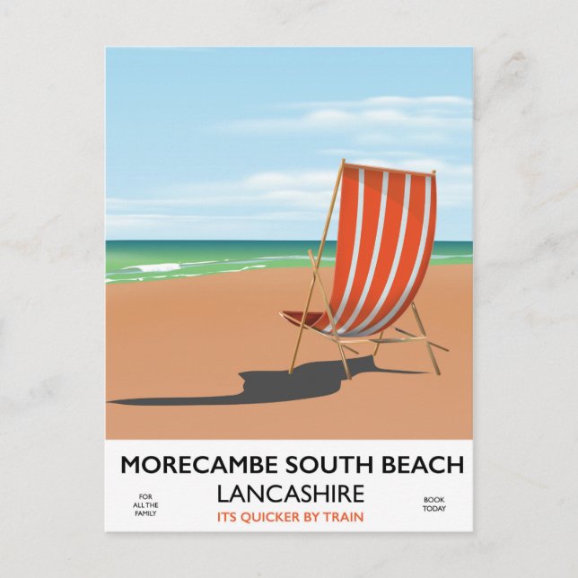 Morecambe South Beach Lancashire seaside poster Postcard (Front)