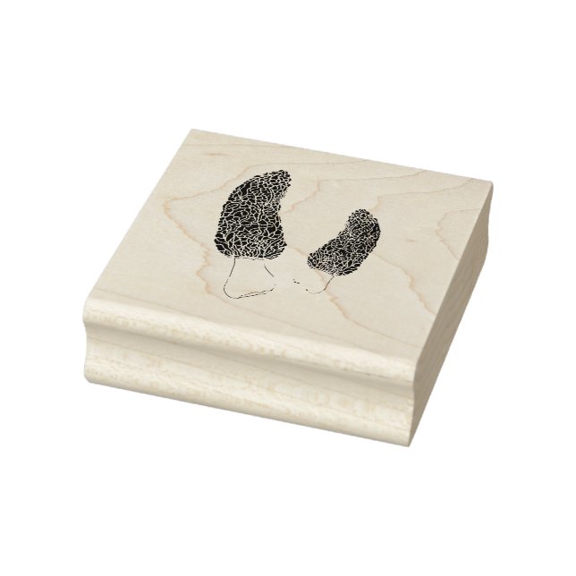 Morel Mushroom Drawing Rubber Stamp (Stamp)