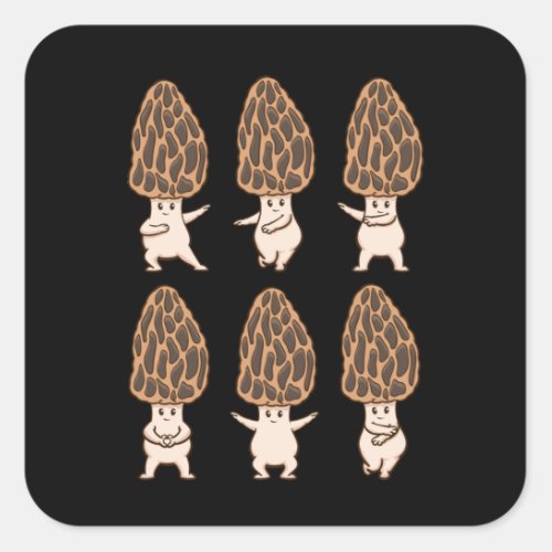 Morel Mushroom Fungi Hunter Mycology Gift Morels Square Sticker