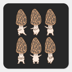 Morel Mushroom Fungi Hunter Mycology Gift Morels Square Sticker